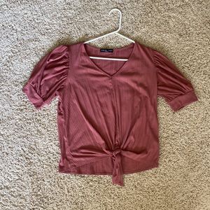 Rose colored tie-front top Nordstrom rack